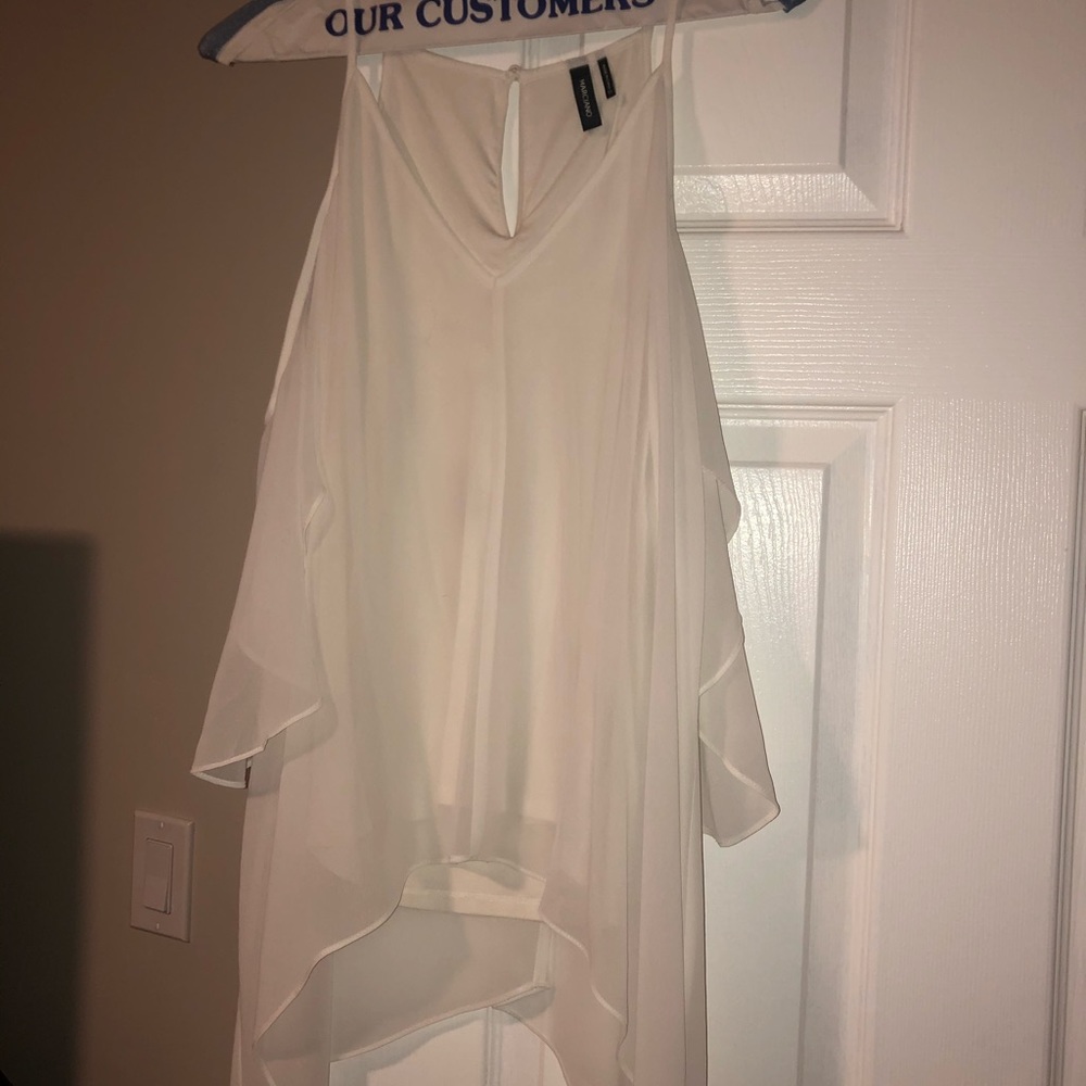 White Marciano cold shoulder flowy top - Picture 3 of 6